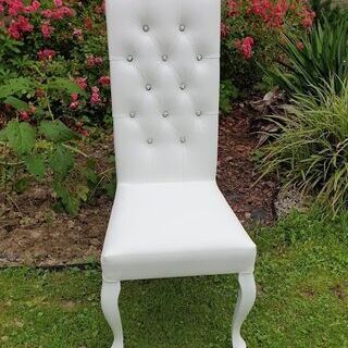 Krzesło Ludwik biały ekoskóra