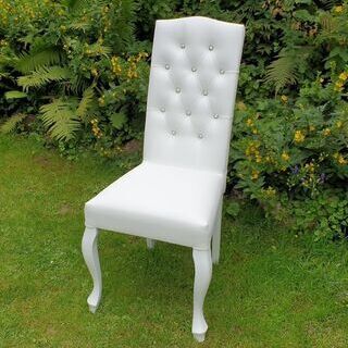 Krzesło Ludwik biały ekoskóra