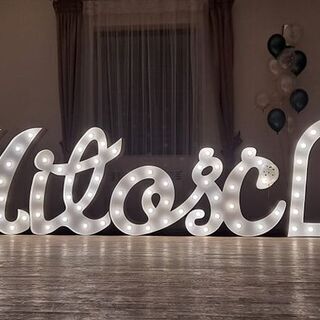 Napis LED Miłość pisana